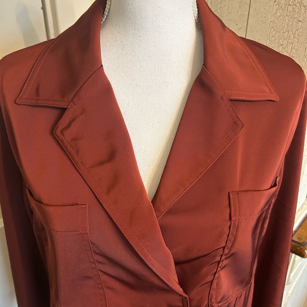 Banana Republic Deep Red Satin Blouse - Picture 2 of 12
